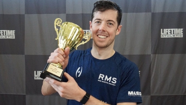 Chris Binnie celebrating his biggest pro win at the Lifetime Atlanta Open in February 2020.