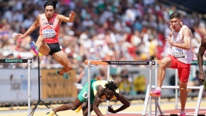 Disaster strikes for Jamaica as Broadbell crashes out of 110m hurdles; Parchment, Bennett advance
