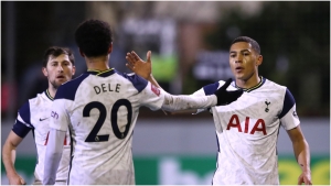 Marine 0-5 Tottenham: Vinicius hat-trick and history for Devine as Spurs sail through