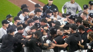 MLB: Yankees beat Orioles as benches clear in 9th inning