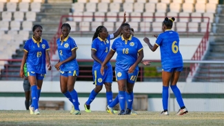 St Lucia players celebrate.
