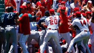 Bradley ruled out for a &#039;couple of months&#039; with elbow injury from Angels-Mariners brawl