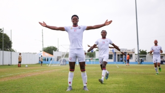 Thierry Anthony celebrates his brace against Anguilla.