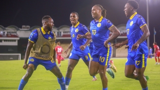 Saint Lucia&#039;s players celebrate their win.