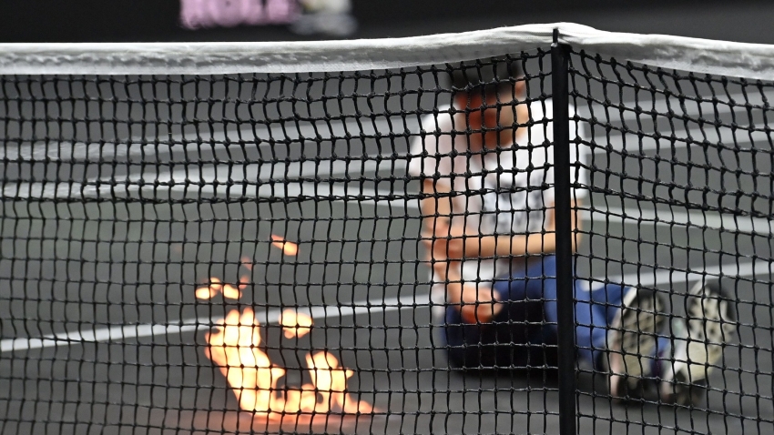 Laver Cup protest as court invader sets arm alight in London before Federer farewell match
