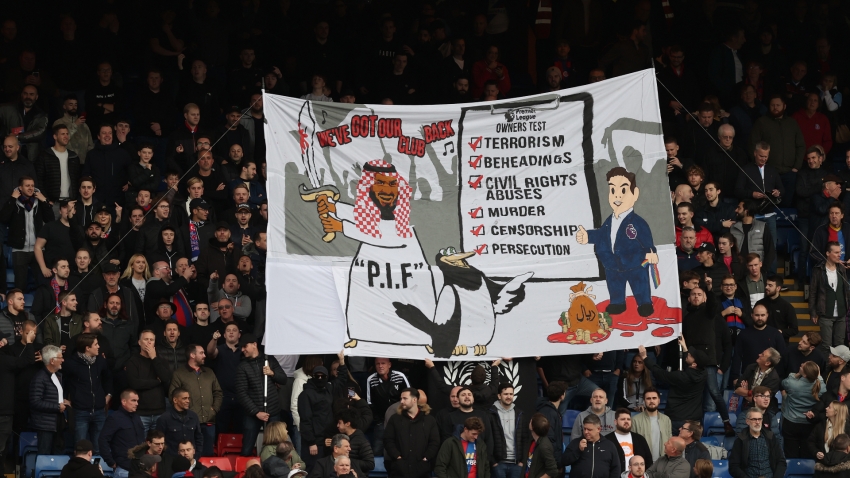No action taken against Crystal Palace fan banner criticising Saudi-backed takeover of Newcastle United