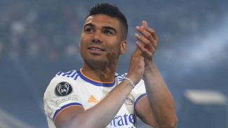 Casemiro at Old Trafford for Man Utd&#039;s clash with Liverpool after Real Madrid farewell