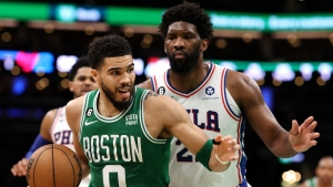 Celtics spoil Embiid’s return, rout 76ers to even series