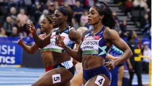 Thompson-Herah happy for win in Birmingham but remains focused on winning gold at Worlds this summer