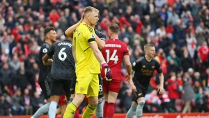Ramsdale lauds Arsenal point at Liverpool despite Gunners squandering two-goal lead