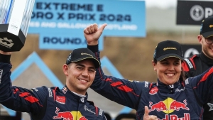 McConnell and Sainz celebrate making podium in Scotland on Saturday.
