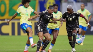 Jamaica&#039;s Reggae Girlz in action against Brazil.