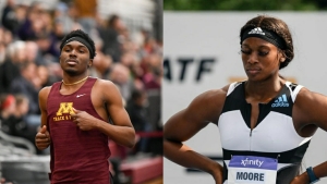 Devin Augustine won the 100m, 200m double while Ashanti Moore won the 100m at the Longhorn Invitational over the weekend.