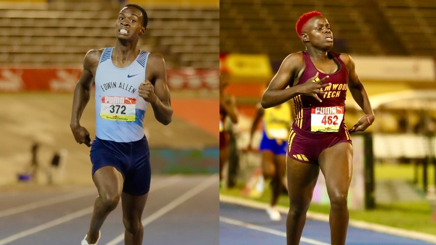 Edwin Allen&#039;s Delano Kennedy and Holmwood Technical&#039;s Rickiann Russell ran personal bests to win their respective Class 1 400m finals.