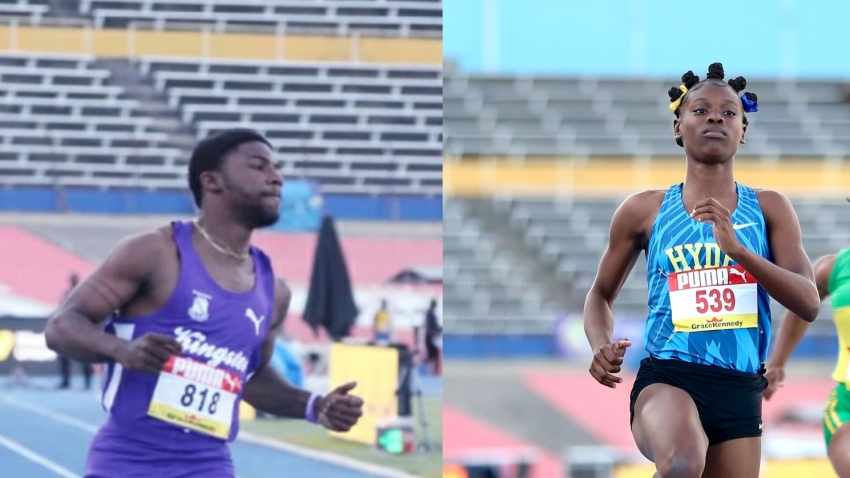 Kingston College&#039;s Bouwahjgie Nkrumie and Hydel High&#039;s Alana Reid both set national junior 100m records as their schools won the respective Boys and Girls titles at the ISSA Grace Kennedy Boys and Girls Championships.