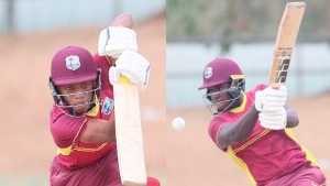 Jewel Andrew (left) and Adrian Weir (right) both hit fifties for West Indies U19s.