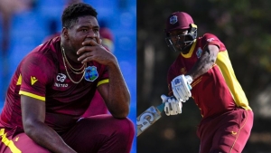 Oshane Thomas (left) and Johnson Charles have replaced Alzarri Joseph and Shimron Hetmyer in the West Indies squad for the fourth and fifth T20Is against England in Trinidad.