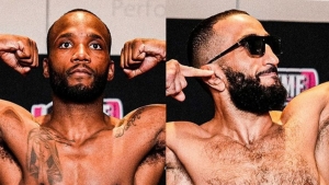Leon Edwards (left) and Belal Muhammad (right) both successfully made weight ahead of their UFC Welterweight title clash at UFC 304 in Manchester.