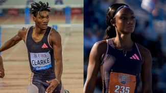 Jamaican rising stars Roshawn Clarke (left) and Ackera Nugent (right) have signed with Grand Slam Track.