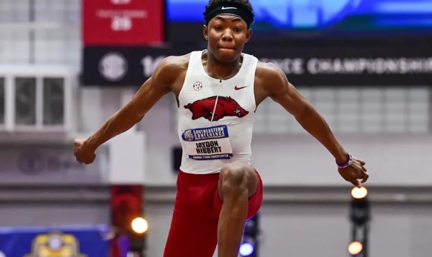 18-year-old Hibbert is the youngest athlete to surpass 17m in the triple jump in the NCAA