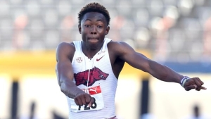 Jaydon Hibbert competing at the JAAA/Puma National Senior and Junior Athletics Championships.