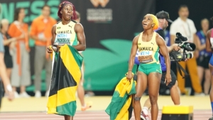 Jackson, Fraser-Pryce take silver and bronze as Richardson produces championship record 10.65 for maiden World 100m title