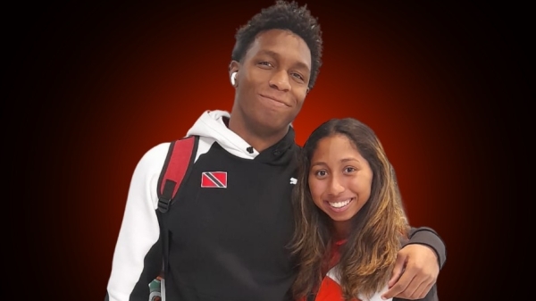 Trinidad and Tobago&#039;s Nikoli Blackman (left) with teammate Tyla Ho-A-Shu