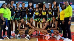 Jamaica&#039;s young Sunshine Girls and staff.