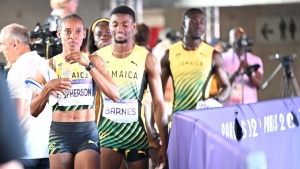 Members of Jamaica&#039;s Mixed Relay team.