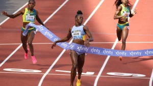 Shericka Jackson misses world record but blazes to 21.57MR for second Diamond League trophy in Eugene