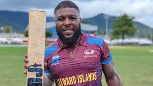 Jahmar Hamilton after his crucial 96* against the Windward Islands on Friday.