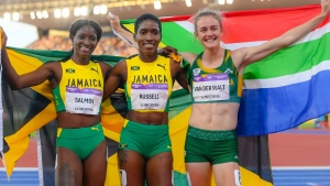 Gold for Russell and silver for Salmon - but Jamaica narrowly miss out on 400mh sweep