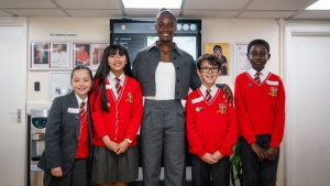 Olympic champion Julien Alfred wraps up UK tour with visits to Ladbroke Grove schools