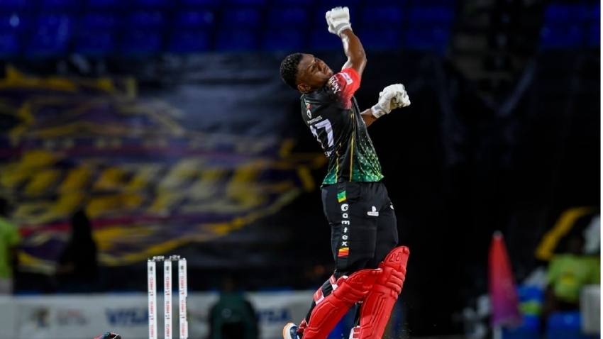 Evin Lewis blasts unbeaten 102 as SKN Patriots seal playoff spot with 8-wicket win over TKR