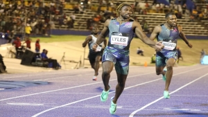Noah Lyles ran a world leading 19.67 to win the 200m at last year&#039;s Racers Grand Prix.