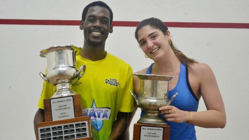 Julian Morrison and Mary Mahfood, the All-Jamaica Men and Women Singles champions.