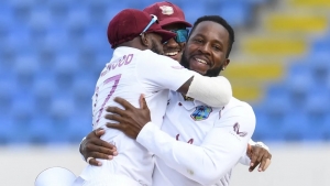 Mayers strikes twice to keep West Indies in the hunt for victory