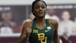 Baylor freshman Ackera Nugent wins 100mh/100m double at Aggie Invitational