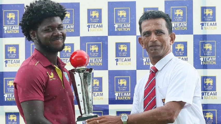 Johnson was named Player of the Series for his scores of 149, 52 and 157 not out against Sri Lanka U19s. He received his trophy from match referee Ranjith Priyantha.