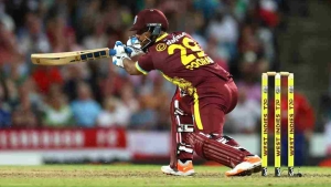 Nicholas Pooran in action against South Africa.