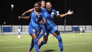 Curacao celebrates a goal.