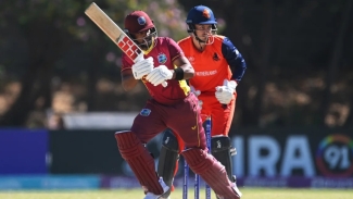 Shai Hope batting against the Netherlands.