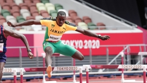 Kemar Mowatt competing for Jamaica at the Tokyo Olympics.