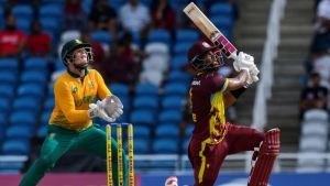 West Indies complete 3-0 series sweep over South Africa with comfortable eight-wicket victory in rain-affected third T20I in Tarouba