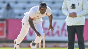 Anderson Phillip bowling during his debut for Lancashire in the County Championship.