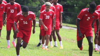 Trinidad and Tobago players going through their paces.