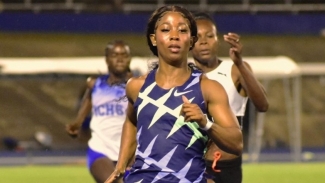 Fraser-Pryce cruising to 22.79 at the Velocity Fest meeting at the National Stadium in Kingston on Saturday night.