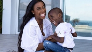 Shelly-Ann Fraser-Pryce and son Zion.