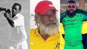 STATHS sports heroes Jamaica and West Indies cricketer Richard Austin, Olympian Mike Fray and Reggae Boy Jeadine White.