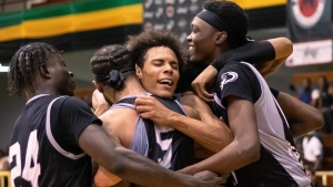 Storm players in celebration following their 115-113 win in Friday&#039;s semi-final.